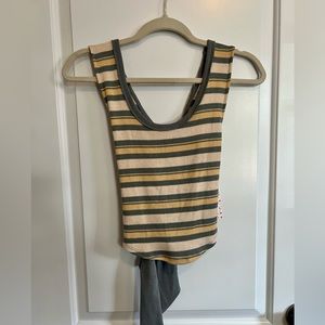 Free People Striped Knit Tie Back Tank